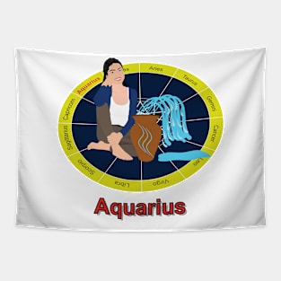 Representation of the zodiac sign of Aquarius Tapestry