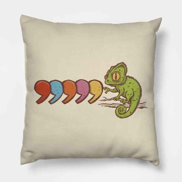 Comma Chameleon Pillow by kg07_shirts