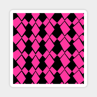 Geometric Diamonds Design (Hot Pink and Black) Magnet