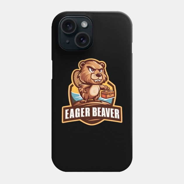 Funny Eager Beaver Phone Case by Perspektiva