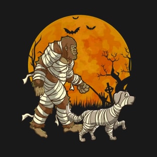 Bigfoot Walk The Mummy Labrador Dog Funny Gift Halloween T-Shirt