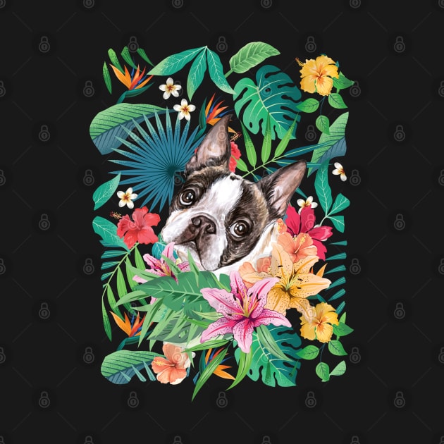 Tropical Chocolate Frenchie French Bulldog by LulululuPainting