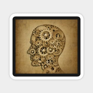 steampunk vintage old head Magnet