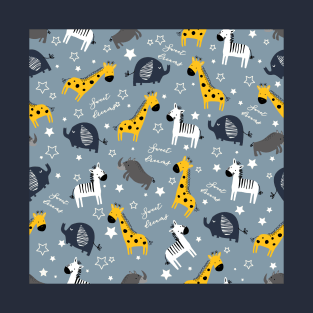 Sweet dreams little one zoo animals cute pattern blue T-Shirt