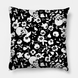 Skull Flowers Pillow