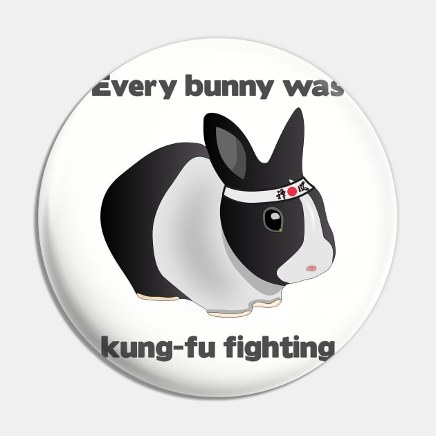 Every Bunny was Kung Fu Fighting Pin by MaxVDesign