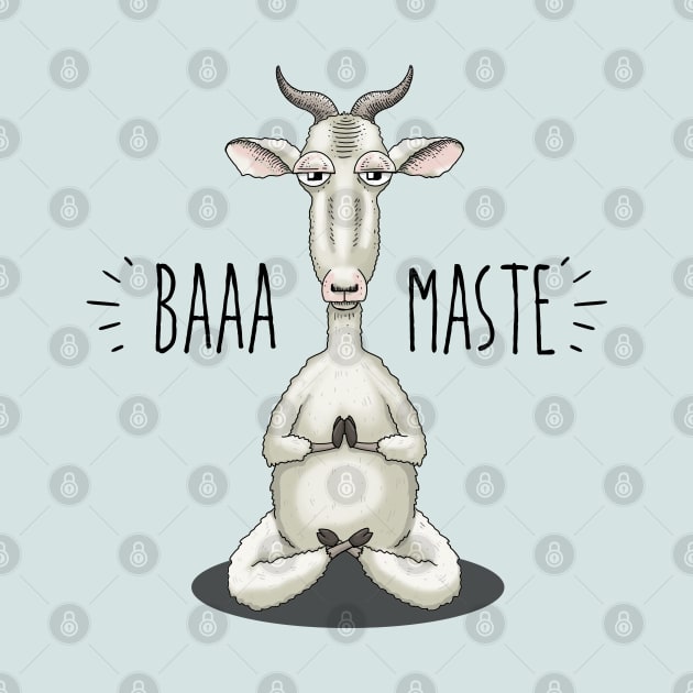 Baaa-maste - Namaste Meditating Goat by Jitterfly