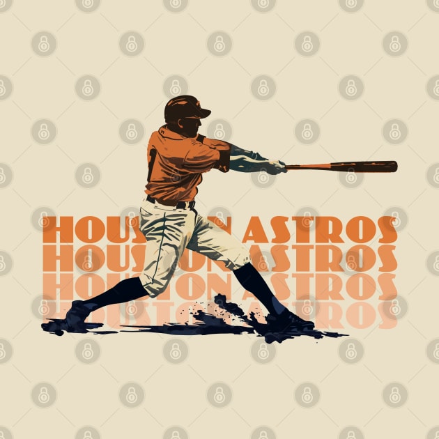 Retro Houston Astros Slugger by Rad Love