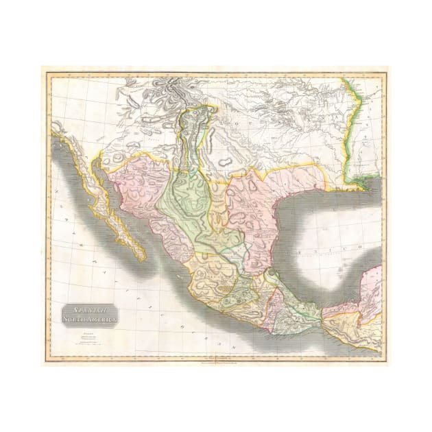 Vintage Map of Mexico (1814) by Bravuramedia