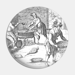 People cooking in the pot and sifting food Pin