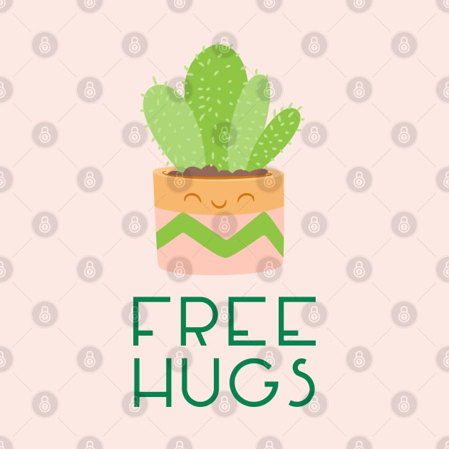 Free Hugs Cute Cactus House Plant by sentinelsupplyco