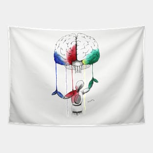 Brain Power Watercolor Puppet Tapestry