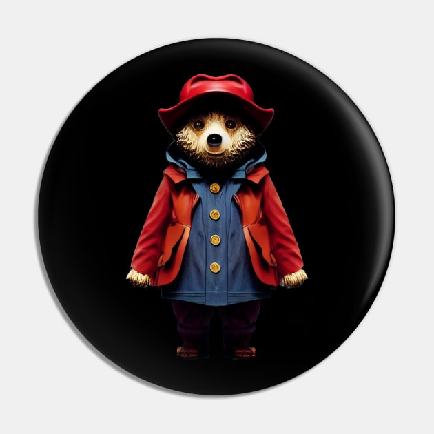 Paddington Bear in Bright Red Coat Pin by Kit'sEmporium
