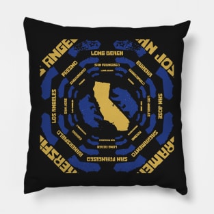 Distressed California Spinning Pillow