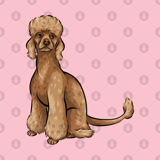 Cute Ginger Poodle Dog by Shirin Illustration