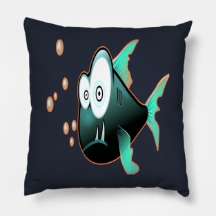 Monster fish frightened fish color Pillow