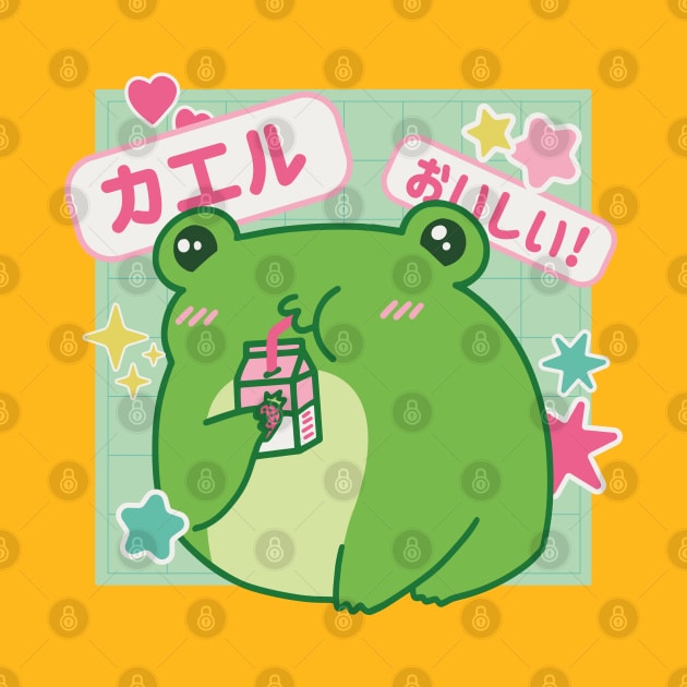 Japanese Kawaii Frog Froggy Strawberry Milk Anime by uncommontee