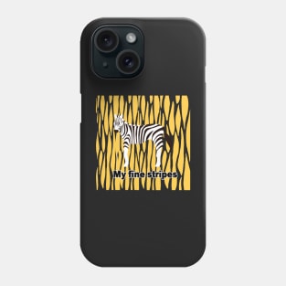 fine stripes,zebra,YELLOW Phone Case