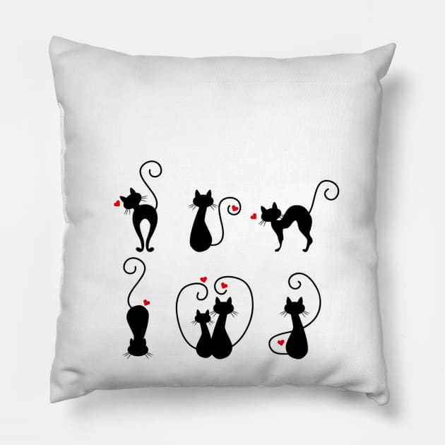 black cat Pillow by hiima