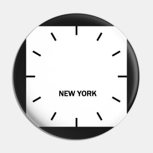 New York Time Zone Wall Clock Pin