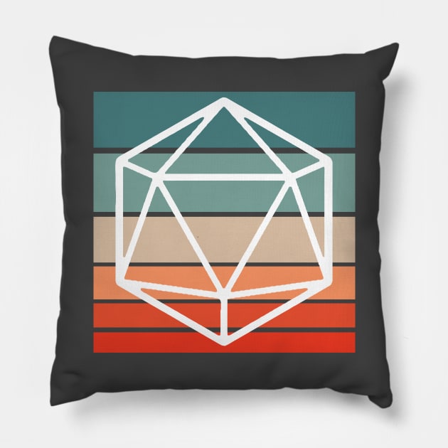 Retro D20 2 Pillow by MimicGaming