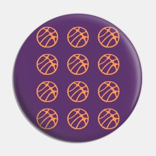 Basketball Ball Pattern Orange and Dark Purple Pin