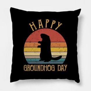 Funny Happy Groundhog Day Pillow