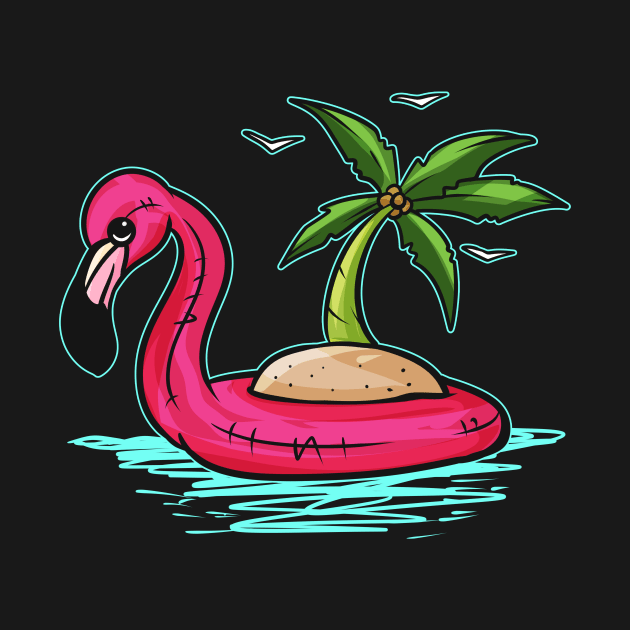 A Flamingo island swimming aid, buoyancy aid by SinBle