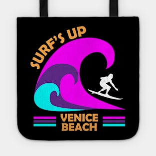 Synthwave Surfs Up on Venice Beach Tote