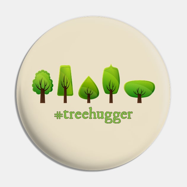 Tree Hugger Pin by makepeaceart