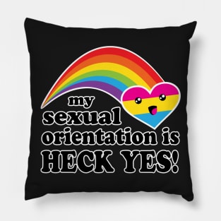 My Sexual Orientation Is Heck Yes Pansexual Pride Pillow