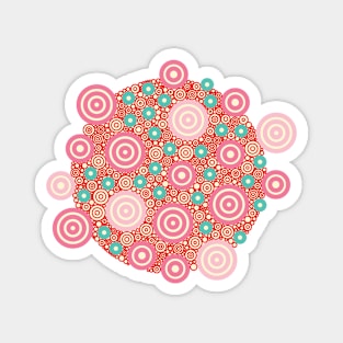 Aztec Warrior Pattern Burst v4 Circle Design Magnet