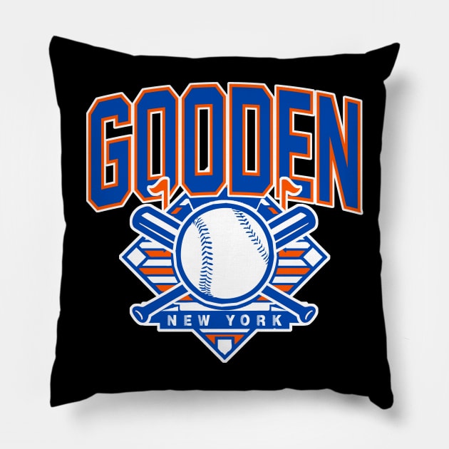 Vintage New York Baseball Gooden Pillow by funandgames