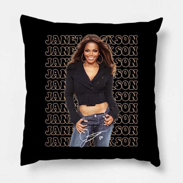 Janet Jackson Vintage Tour Concert Pillow by Evergreen Daily