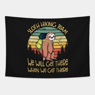 Sloth Hiking Team TShirt Vintage Sloth T Shirt Gift Tapestry