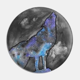 Galaxy Wolf Pin