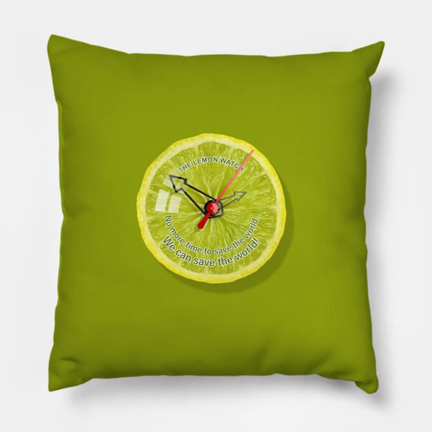 NO MORE TIME T-L-W Pillow by THE-LEMON-WATCH