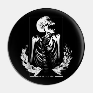 Ancient Skeleton Crest - VENI VIDI VICI Pin