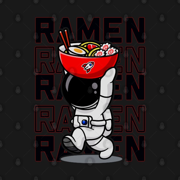 ramen noodles, astronaut spaceman, japanese noodles, food, japan by laverdeden