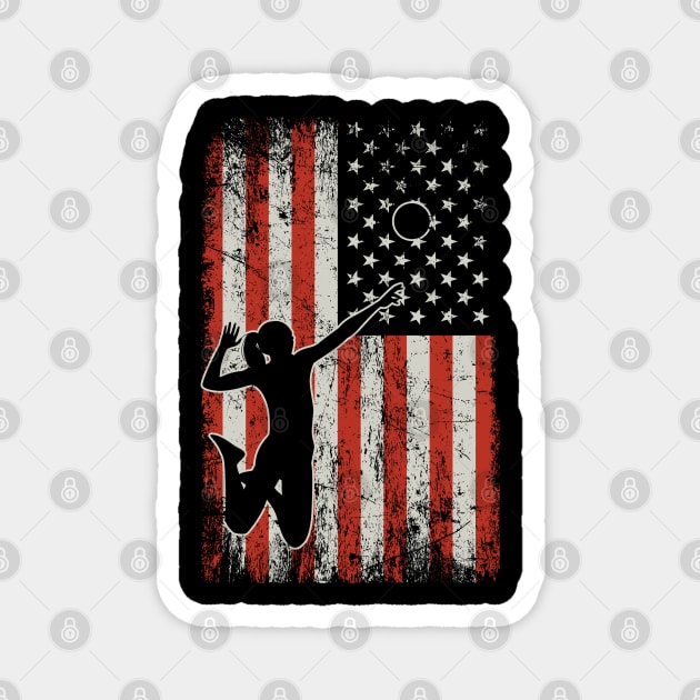 USA FLag Volleyball Player Magnet by ryanjaycruz