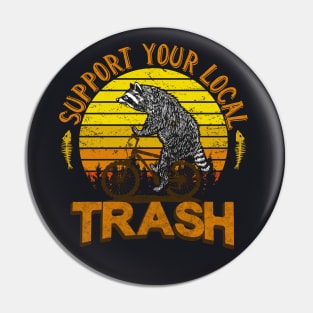 Funny retro Trash Racoon Bicycle Pin