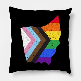 Ohio State Pride: Embrace Progress with the Progress Pride Flag Design Pillow