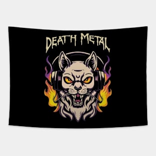 Death Metal Satanic Baphomet Cat Tapestry