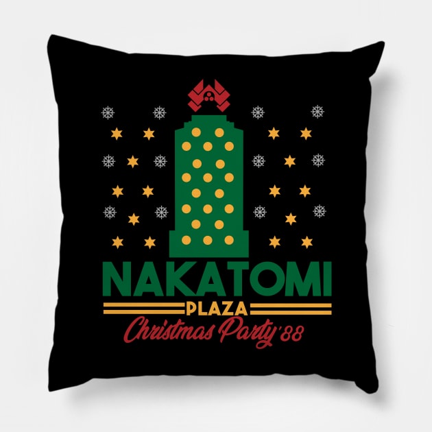 Nakatomi Plaza Xmas Party 88 Pillow by SuperEdu