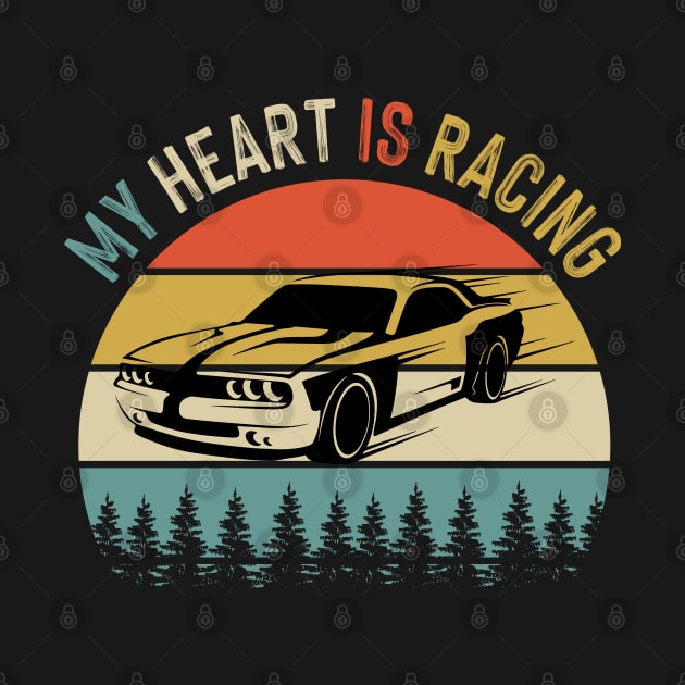 Fathers Day Retro Vintage Speedway Car Racing by Closeddoor