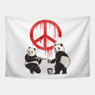 Pandalism Peace Sign Tapestry