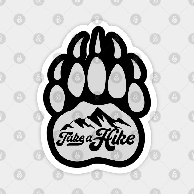 Take A Hike Bear Paw with Mountains Magnet by jackofdreams22