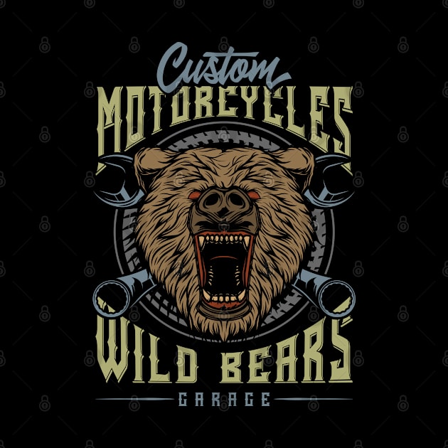 Custom Motorcycles Wild Bears Garage by JabsCreative