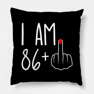 Vintage 87th Birthday I Am 86 Plus 1 Middle Finger Pillow