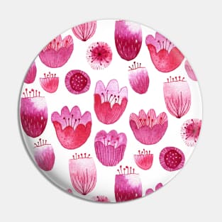 Pink Watercolor Flowers and Blossoms Pin